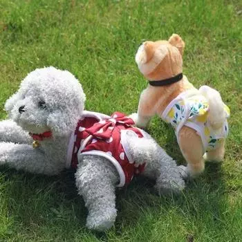 Мягкие подгузники для собак женского пола из полиэстера для домашних животных Физиологические защитные штаны Физиологический период S жёлтый