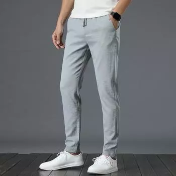Мягкие повседневные брюки Ice Drop Feeling Tide, мужские молодежные тонкие тонкие маленькие прямые дышащие, впитывающие пот, быстросохнущие спортивные брюки 28