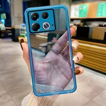 Мягкие прозрачные силиконовые чехлы из ТПУ для Infinix Note 40 40Pro Plus 4G 5G противоударная защитная пленка для всей камеры, прозрачный мягкий чехол против падения Note 40 Pro 5G чёрный