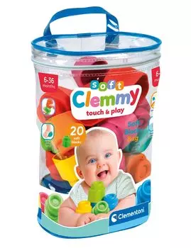 Мягкие развивающие кубики Baby Clemmy для детей от 6 месяцев и старше, набор из 20 предметов, мягкая сумка