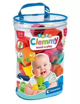 Мягкие развивающие кубики Baby Clemmy для детей от 6 месяцев и старше, 40 шт., набор в мягкой сумке