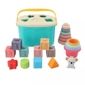 Мягкие резиновые штабелируемые строительные блоки для раннего обучения, познания, тренировки захвата, образовательные блоки для