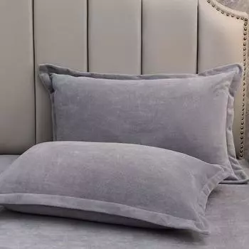 Мягкие роскошные бархатные наволочки для подушек, прочные домашние, для спальни, дивана, декоративные, зимние, серые, фланелевые, наволочки, наволочки на постельные принадлежности 48X74cm 2PCS Pillowcases