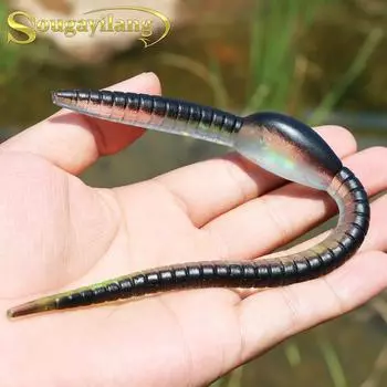 Мягкие рыболовные приманки, длинная рыболовная приманка, 22 см, реалистичная искусственная приманка, аксессуары для рыбалки чёрный
