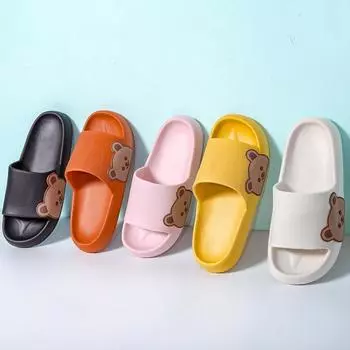 Мягкие сандалии с толстой подошвой, похожие на облака, новые женские домашние пары, мужские сандалии из ЭВА с мультяшным медведем для ванной комнаты 36-37