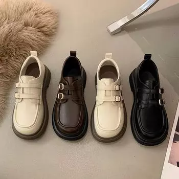 Мягкие сестринские маленькие кожаные туфли детские в британском стиле весна-лето 2025 новые мокасины с юбками универсальные одинарные туфли женская обувь 35