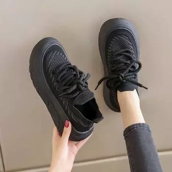 Мягкие сетчатые кроссовки с подошвой, женские новые весенне-осенние дышащие кроссовки Hundred со штрипками на каждый день 36