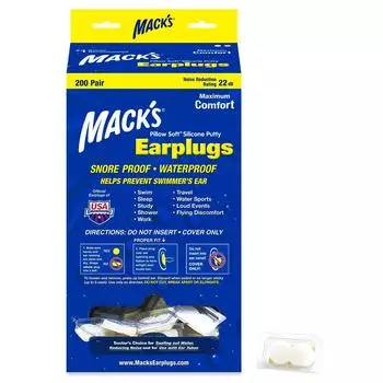 Мягкие силиконовые беруши Macks Pillow 200 пар прозрачные Mack s NRR22#1