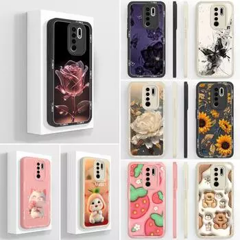 Мягкие силиконовые чехлы для Redmi 9 9A 9AT 9i 9T 9C 9 Prime 9Power Capas Bumper Butterfly And Flowers Новые задние чехлы Anti Slip Super Shockproof для Redmi Redmi 9 / 9 Prime