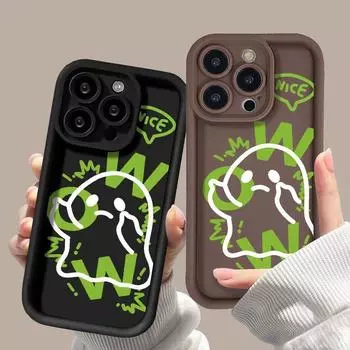 Мягкие силиконовые чехлы для телефонов с изображением Хэллоуина и милого грустного привидения для iPhone 15, 11, чехол для iPhone 13, 12, 14, 15, Pro, Max, 7, 8 Plus, XS, Max, X, XR, модный чехол для телефона iPhone 15 дубильная кора