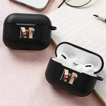 Мягкие силиконовые чехлы из ТПУ для AirPods Pro Bluetooth, чехол для беспроводных наушников Apple Air Pods Airpods 1/2 Letters, черные защитные сумки для зарядного устройства Airpods