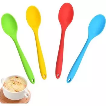 Мягкие силиконовые ложки премиум-класса для детей — идеально подходят для кормления, обучения и универсального использования 20.5cm красный