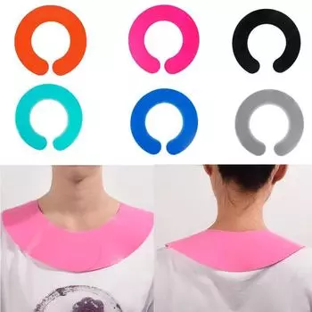 Мягкие силиконовые накидки с воротником для стрижки, щиток для шеи, салон, парикмахерская, краска для волос, водонепроницаемая накидка на шею, парикмахерские аксессуары светло-серый