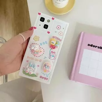 Мягкие силиконовые задние чехлы с милым 3D бантом и собакой для iPhone 14 13 12 11 XS Pro Max Plus X XR, противоударный квадратный чехол для телефона iPhone 15 Pro Max