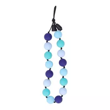 Мягкие силиконовые жевательные бусины, яркие цветные бусины для массажа десен, прорезывания зубов, для младенцев