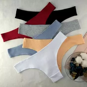 Мягкие стринги, впитывающие пот, интимные антисептические женские трусы для внутреннего ношения M чёрный