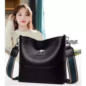 Мягкие сумки через плечо из воловьей кожи для женщин, 2021, роскошные сумки, женские сумки, дизайнерские женские повседневные сумки на плечо, bolsos de mujer чёрный