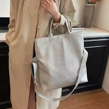 Мягкие сумки-тоуты из искусственной кожи с застежкой-молнией, внутренние отделения для женщин, женские сумки чёрный