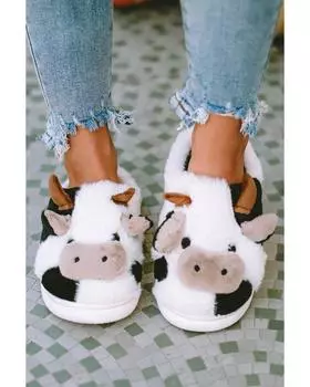 Мягкие тапочки Azura Exchange с изображением коровы из мультфильма 40 EU белый