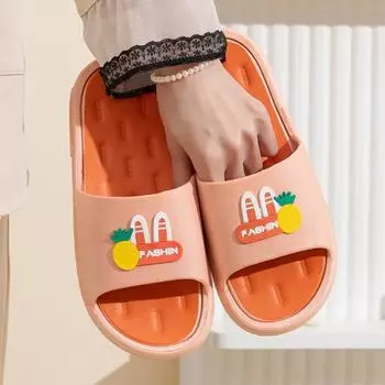 Мягкие тапочки из ПВХ с кроликом, нескользящие, антизапаховые, сандалии, пляжная обувь с открытым носком, тапочки для женщин, лето 36-37 синий