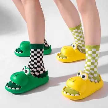 Мягкие тапочки с мультяшным динозавром, нескользящие тапочки из ЭВА с динозавром, модные подушки-слайды для женщин 35-36 розовый