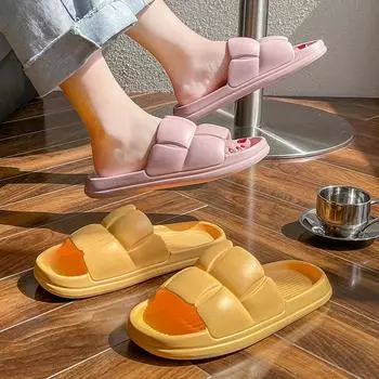 Мягкие тапочки в стиле лепестков цветов, женские домашние нескользящие мужские тапочки для ванной с толстой подошвой 36-37 розовый