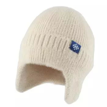 Мягкие теплые зимние шапки для женщин, вязаная шапка из искусственного меха, уличная защита ушей, плюшевая шапочка-бини, модная уличная кепка в стиле хип-хоп Head 55-59cm