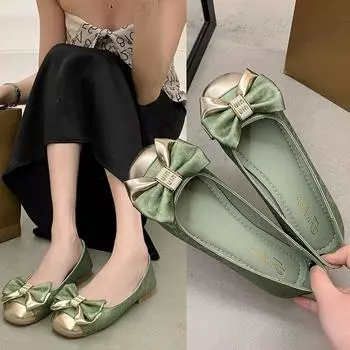 Мягкие туфли с бантом на мягкой подошве, женские летние стремена на одну ногу с неглубоким воротом, подходящие к туфлям Мэри Джейн 35 чёрный