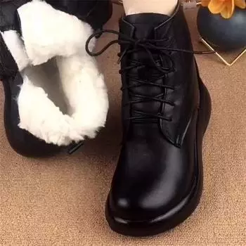 Мягкие туфли женские осень-зима 2024 года мягкие подошвы с толстым ворсом повседневные универсальные кожаные ботинки нескользящие и тонкие ботинки Martin женская обувь 35