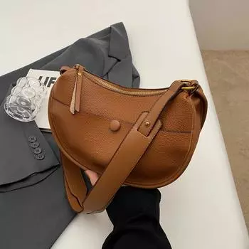 Мягкие твердые внутренние отделения сумки через плечо для женщин Повседневные сумки из искусственной кожи на молнии типа пельмени