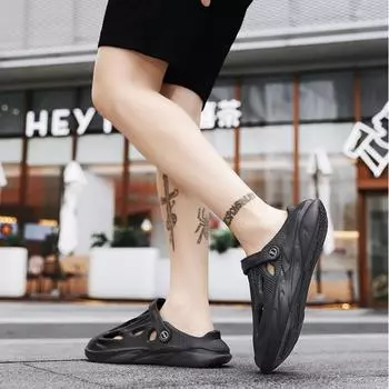 Мягкие уличные тапочки Eva для мужчин, сандалии-сабо, удобные мужские с корейским стилем, дешевая повседневная обувь 2024 года, модная летняя распродажа 39