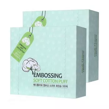 Мягкие ватные диски MediFlower с тиснением, 300 листов, 2 упаковки