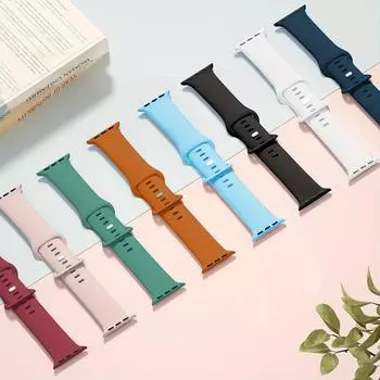 Мягкие водонепроницаемые силиконовые ремешки для Apple Watch всех моделей 38–49 мм — удобные, прочные и стильные для мужчин и женщин 38/40/41mm чёрный