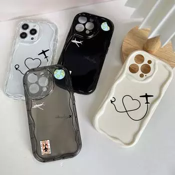 Мягкие волнистые чехлы для телефонов N68 с изображением траектории полета самолета для iPhone 14 Pro Max 13 mini 15 Plus XR 7 8 6 XS Max 12 11, защитный чехол-бампер for iPhone 15 Pro Max