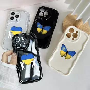 Мягкие волнистые чехлы для телефонов N74 «Бабочки и любовь» для Samsung A54 A34 A13 A14 S23 S24 Ultra Xiaomi Redmi Note 13 Realme Infinix, защитный бампер Samsung A02/M02