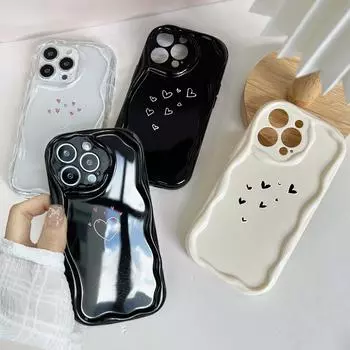 Мягкие волнистые чехлы для телефонов N83 Heart and Leaf art для Samsung A54 A34 A13 A14 S23 S24 Ultra Xiaomi Redmi Note 13 12C Realme Infinix, защитный бампер Samsung A02/M02