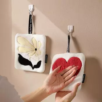 Мягкие впитывающие кухонные полотенца для рук, высоковпитывающая мягкая мочалка, красное полотенце в форме сердца, кухонное бытовое полотенце для уборки