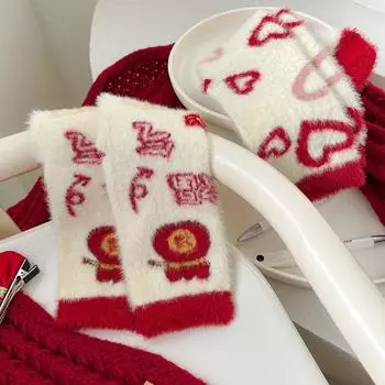 Мягкие зимние носки-тапочки с рисунком кролика женские носки на удачу носки средней длины A