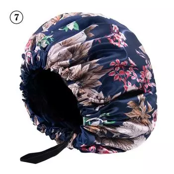 Мягкий атласный чепчик для волос для женщин и девочек, шелковая шапочка для сна, душа, мытья лица, салона 12