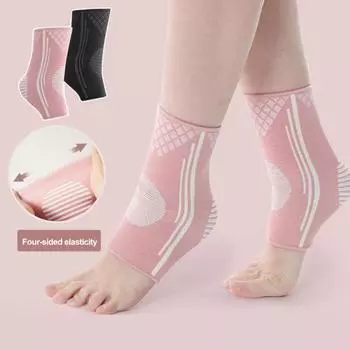 Мягкий бандаж с высокой эластичностью, поддерживающий предотвращение травм, сильно сжимающий рукав для лодыжки M чёрный