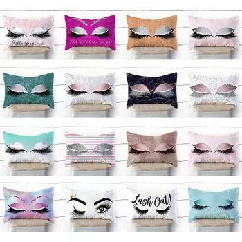 Мягкий бархатный чехол для подушки Ramidos Eyelash Out 30x50 см Чехлы Чехлы One Size