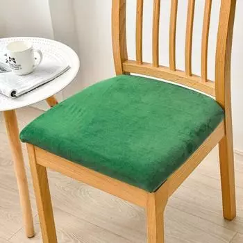 Мягкий бархатный чехол на подушку сиденья, эластичный чехол для домашнего декора, чехол на стул для столовой, кухни, офиса, съемный моющийся чехол на стул 1 piece