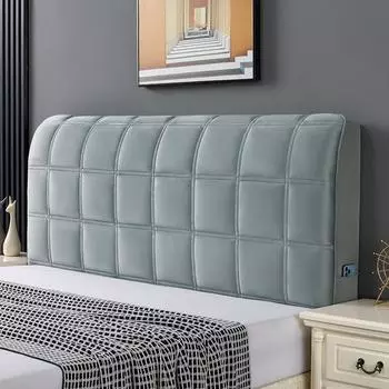 Мягкий бархатный стеганый чехол на изголовье кровати, универсальный пылезащитный чехол для изголовья кровати, однотонный короткий плюшевый стеганый чехол для изголовья кровати W120xH60cm