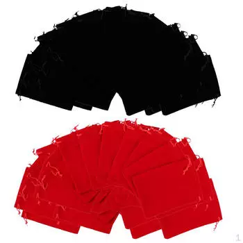 Мягкий бархатный винтажный мешочек на шнурке, 100 шт./упак., подарочный мешок для конфет, свадебные безделушки