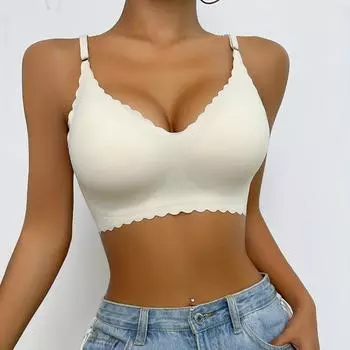 Мягкий беспроводной бюстгальтер удобный бюстгальтер женское нижнее белье S белый