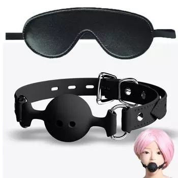 Мягкий безопасный силиконовый кляп для открытого рта, БДСМ, кляп для рабства, эротические секс-игрушки для женщин, пар, взрослых, повязка на глаза S