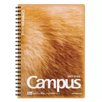 Мягкий блокнот KOKUYO Campus Paw с кольцами A5, 5 мм, сетка, рисунок Шиба-ину S-S138S5-L1-1