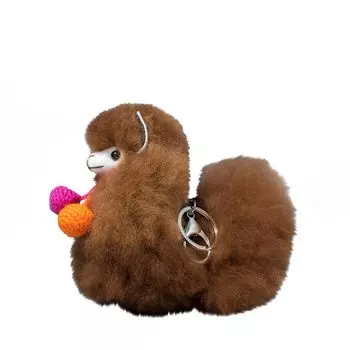 Мягкий брелок для ключей из натурального меха альпаки с пушистой текстурой, ручная работа перуанских мастеров, очень милый подарок, гипоаллергенный, милый аксессуар для взрослых