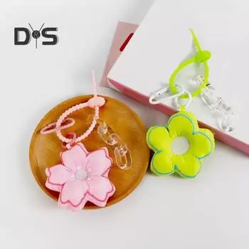 Мягкий брелок с цветком INS Style Аксессуары для рюкзака PP Хлопок Маленький кулон с цветком с подвесной пряжкой Брелок 15cm синий