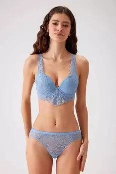 Мягкий бюстгальтер пуш-ап Pierre Cardin на косточках, синий